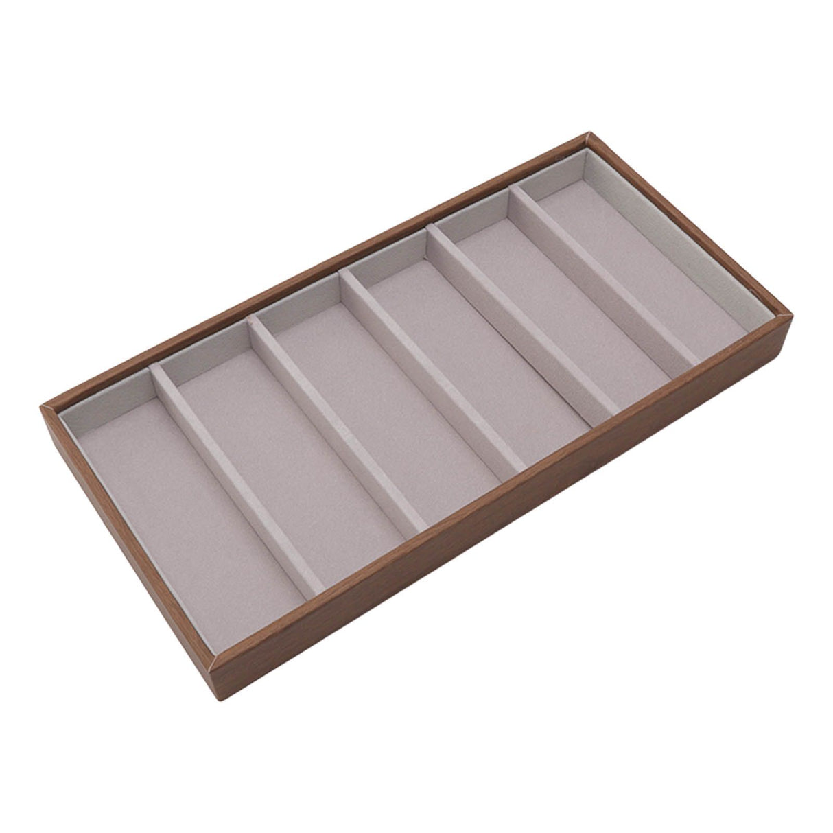 Eyeglass Display Organizer Wood Grain 6 Compartments Glasses Display Tray Sunglasses Storage Cases