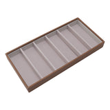 Eyeglass Display Organizer Wood Grain 6 Compartments Glasses Display Tray Sunglasses Storage Cases