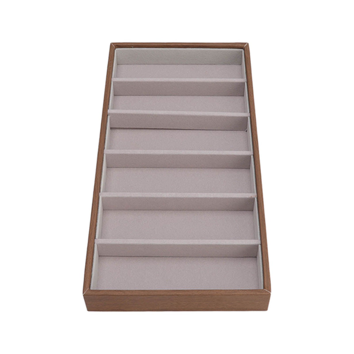 Eyeglass Display Organizer Wood Grain 6 Compartments Glasses Display Tray Sunglasses Storage Cases