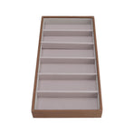 Eyeglass Display Organizer Wood Grain 6 Compartments Glasses Display Tray Sunglasses Storage Cases
