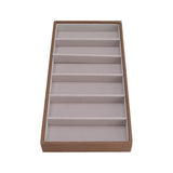 Eyeglass Display Organizer Wood Grain 6 Compartments Glasses Display Tray Sunglasses Storage Cases - 45-Degree Angle