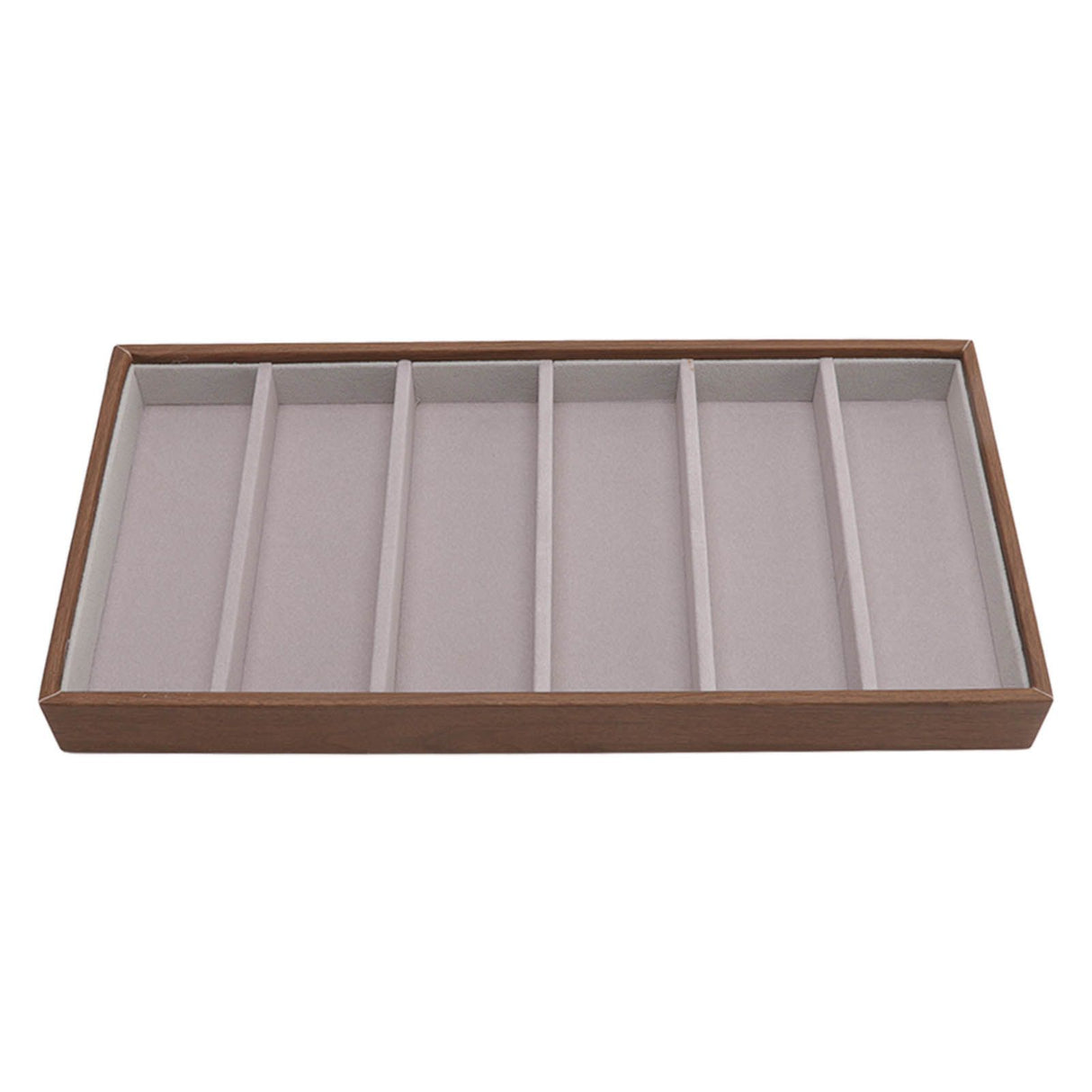 Eyeglass Display Organizer Wood Grain 6 Compartments Glasses Display Tray Sunglasses Storage Cases