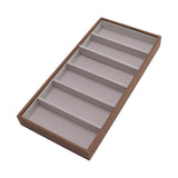 Eyeglass Display Organizer Wood Grain 6 Compartments Glasses Display Tray Sunglasses Storage Cases - Close-Up Angle