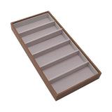 Eyeglass Display Organizer Wood Grain 6 Compartments Glasses Display Tray Sunglasses Storage Cases