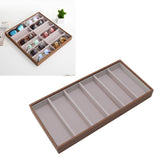Eyeglass Display Organizer Wood Grain 6 Compartments Glasses Display Tray Sunglasses Storage Cases - Extra Image