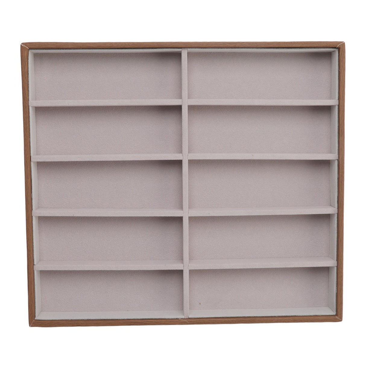 Sunglasses Display Tray PU Wood Grain Sunglasses Storage Case for Home Glasses Store 10 Grids