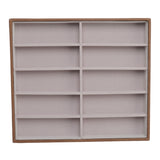 Sunglasses Display Tray PU Wood Grain Sunglasses Storage Case for Home Glasses Store 10 Grids