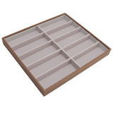 Sunglasses Display Tray PU Wood Grain Sunglasses Storage Case for Home Glasses Store 10 Grids
