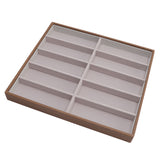 Sunglasses Display Tray PU Wood Grain Sunglasses Storage Case for Home Glasses Store 10 Grids