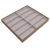 Sunglasses Display Tray PU Wood Grain Sunglasses Storage Case for Home Glasses Store 10 Grids - 45-Degree Angle