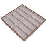 Sunglasses Display Tray PU Wood Grain Sunglasses Storage Case for Home Glasses Store 10 Grids - Rear View