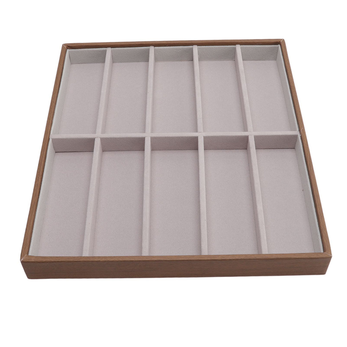 Sunglasses Display Tray PU Wood Grain Sunglasses Storage Case for Home Glasses Store 10 Grids