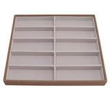 Sunglasses Display Tray PU Wood Grain Sunglasses Storage Case for Home Glasses Store 10 Grids