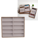 Sunglasses Display Tray PU Wood Grain Sunglasses Storage Case for Home Glasses Store 10 Grids - Extra Image