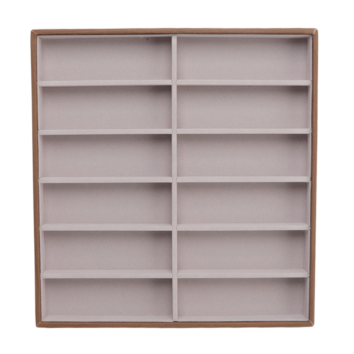 Sunglasses Display Tray PU Wood Grain Sunglasses Storage Case for Home Glasses Store 12 Grids