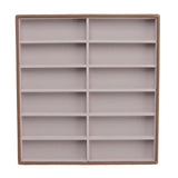 Sunglasses Display Tray PU Wood Grain Sunglasses Storage Case for Home Glasses Store 12 Grids