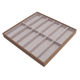 Sunglasses Display Tray PU Wood Grain Sunglasses Storage Case for Home Glasses Store 12 Grids - 45-Degree Angle
