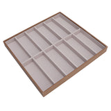 Sunglasses Display Tray PU Wood Grain Sunglasses Storage Case for Home Glasses Store 12 Grids