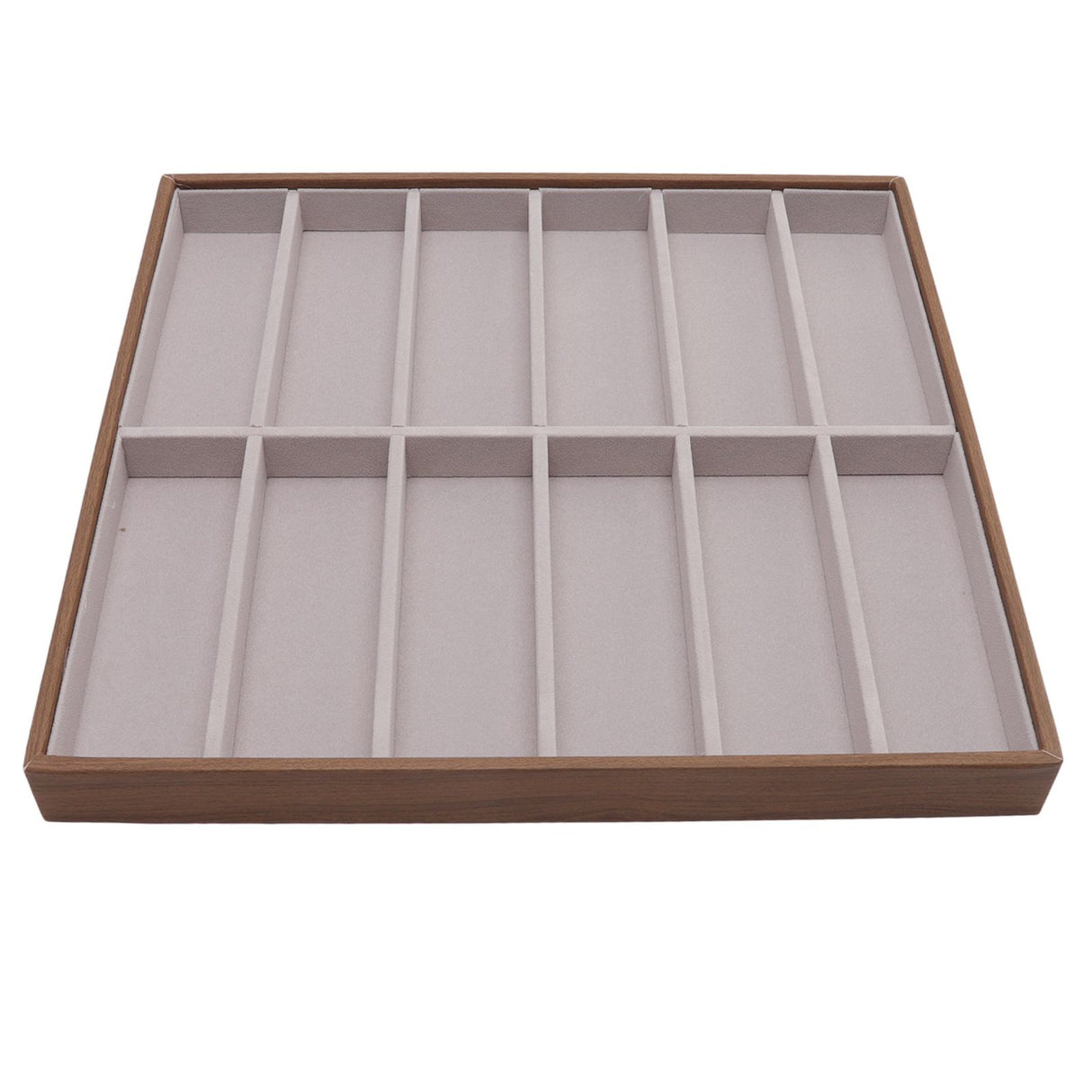Sunglasses Display Tray PU Wood Grain Sunglasses Storage Case for Home Glasses Store 12 Grids