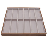 Sunglasses Display Tray PU Wood Grain Sunglasses Storage Case for Home Glasses Store 12 Grids