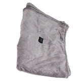 USB Heated Warm Shawl Lightweight Coral Flannel Electric Shoulder Blanket for Winter Light Gray - Top-Down View