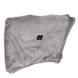 USB Heated Warm Shawl Lightweight Coral Flannel Electric Shoulder Blanket for Winter Light Gray - Rear View