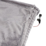 USB Heated Warm Shawl Lightweight Coral Flannel Electric Shoulder Blanket for Winter Light Gray - Extra Image