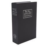 Dictionary Coin Piggy Bank Stainless Steel Realistic Lockable Book Safe Box with Key for Coin Storage Black - Front View