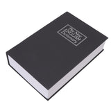 Dictionary Coin Piggy Bank Stainless Steel Realistic Lockable Book Safe Box with Key for Coin Storage Black - 45-Degree Angle