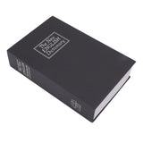 Dictionary Coin Piggy Bank Stainless Steel Realistic Lockable Book Safe Box with Key for Coin Storage Black - Rear View