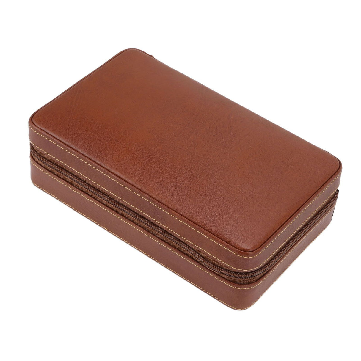 Cigar Humidor Case Brown Portable Cedarwood Lining Humidifier Travel Cigar Box With Storage Bag for Travel
