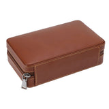 Cigar Humidor Case Brown Portable Cedarwood Lining Humidifier Travel Cigar Box With Storage Bag for Travel - Close-Up Angle