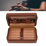 Cigar Humidor Case Brown Portable Cedarwood Lining Humidifier Travel Cigar Box With Storage Bag for Travel - Extra Image
