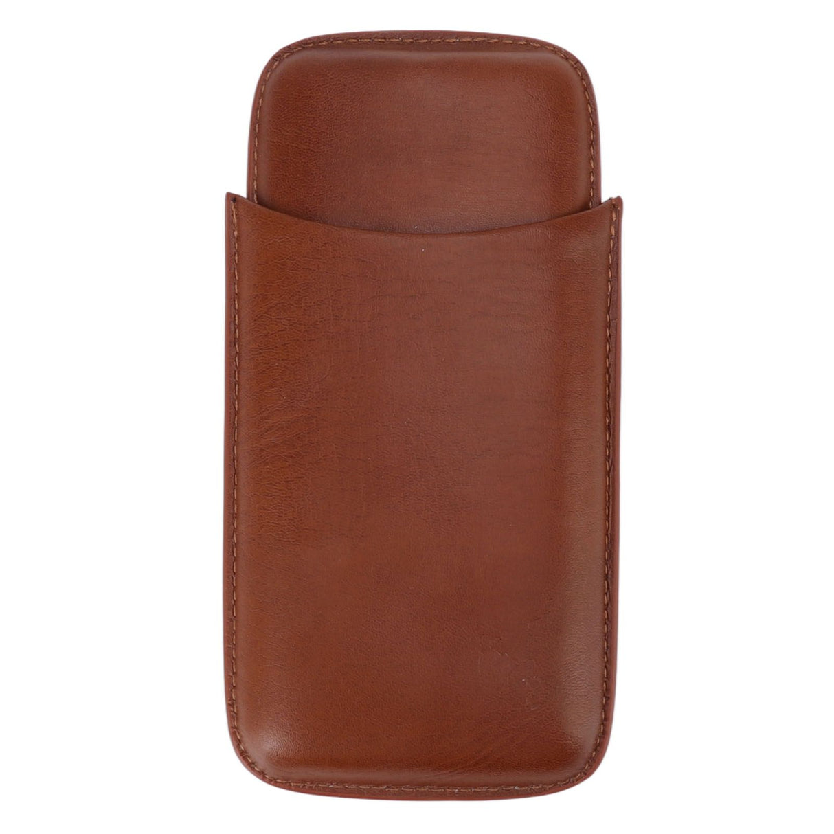 Portable Cigar Leather Case High Grade Leather Travel Portable Cigar Travel Bag Holder with Scissor Brown