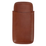 Portable Cigar Leather Case High Grade Leather Travel Portable Cigar Travel Bag Holder with Scissor Brown - Close-Up Angle