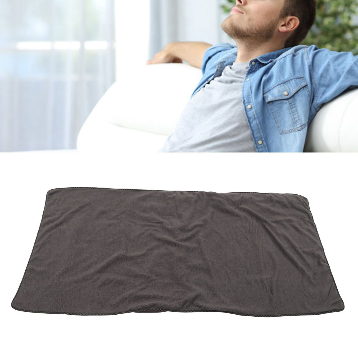 Electric Heating Blanket Fast Heating USB Electric Throw Blanket with Larger Heating Area for Students Office Workers Gray Green