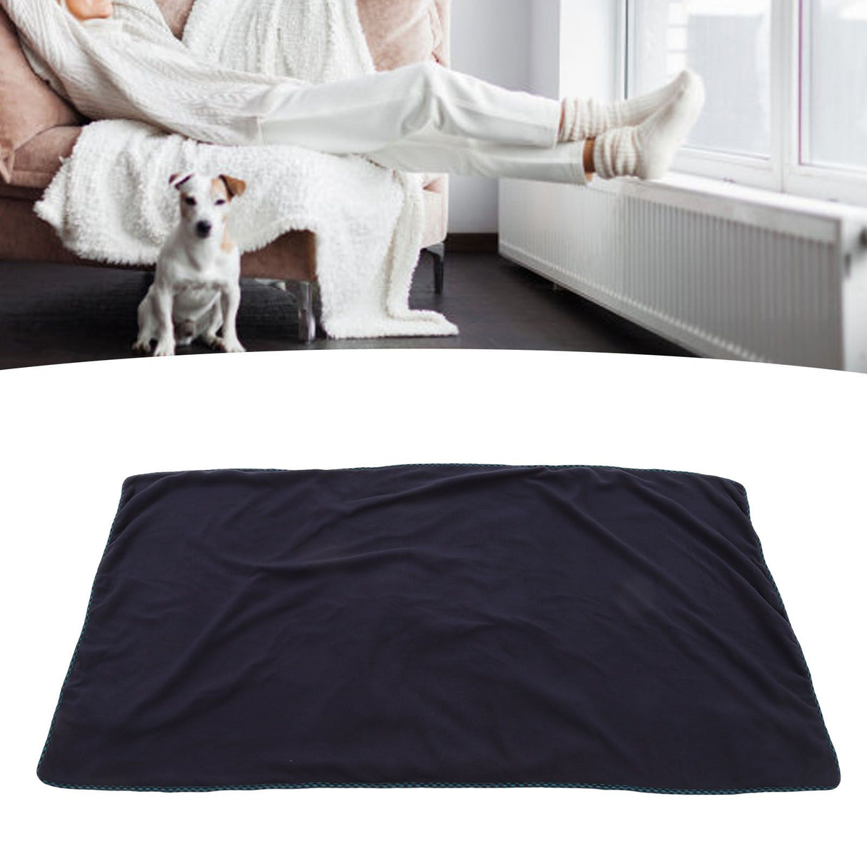 Electric Heating Blanket Fast Heating USB Electric Throw Blanket with Larger Heating Area for Students Office Workers Dark Blue