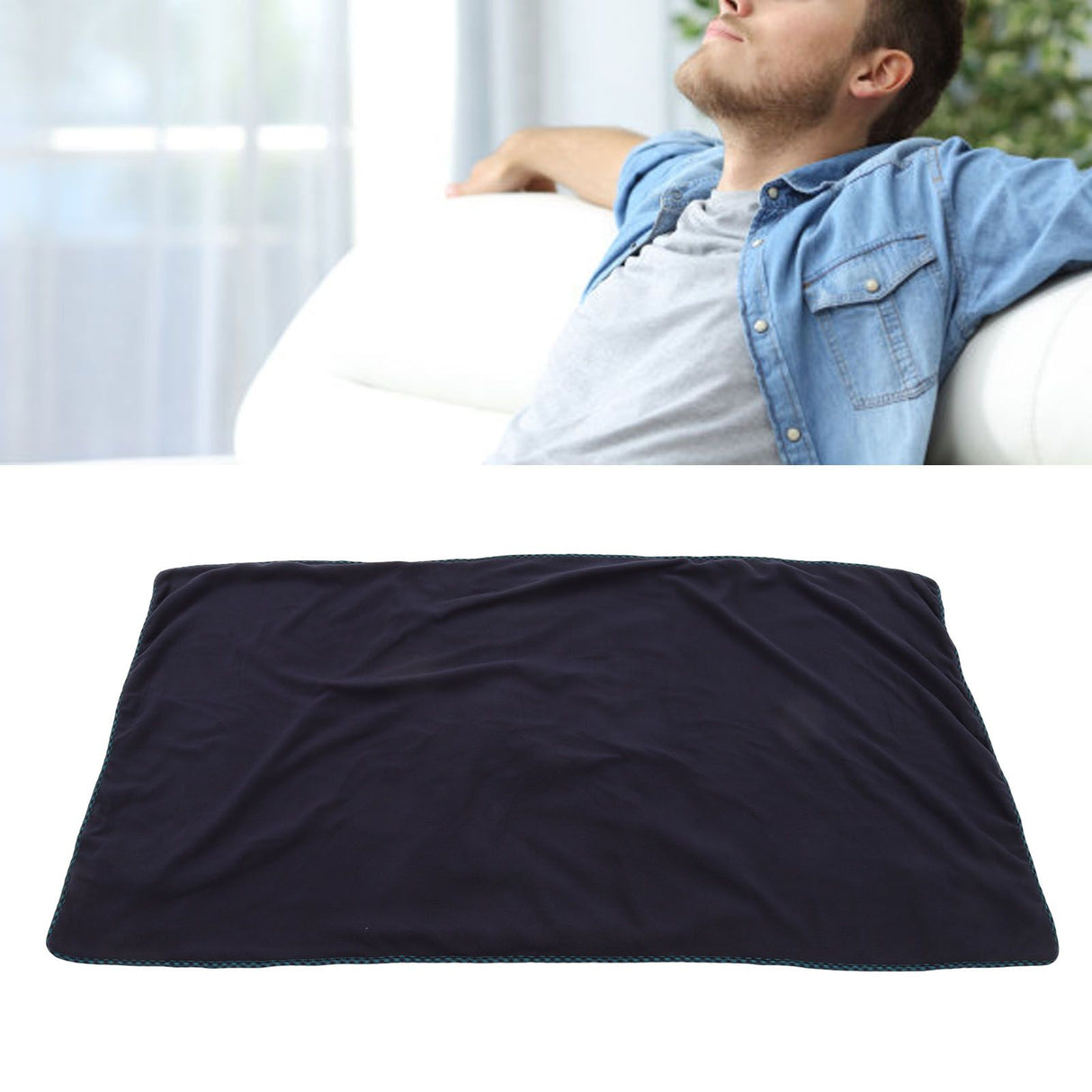 Electric Heating Blanket Fast Heating USB Electric Throw Blanket with Larger Heating Area for Students Office Workers Dark Blue