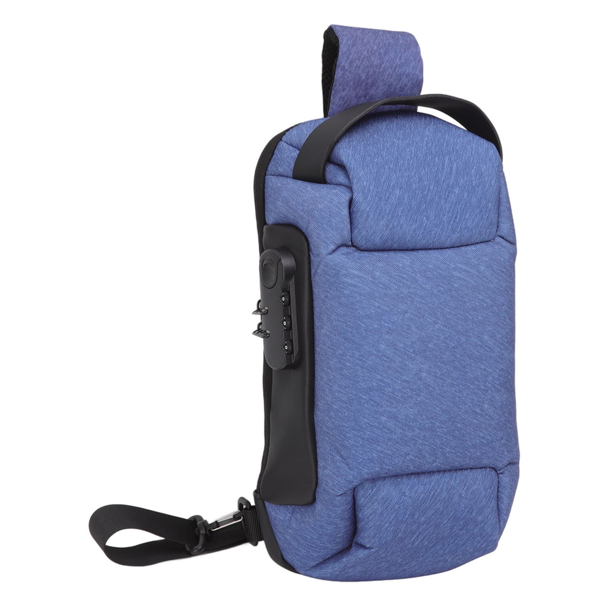 Sling Bag Waterproof Anti Theft with Combination Lock Anti Scratch Sports Single Shoulder Chest Bag Blue