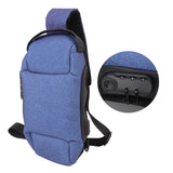 Sling Bag Waterproof Anti Theft with Combination Lock Anti Scratch Sports Single Shoulder Chest Bag Blue