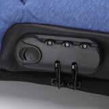 Sling Bag Waterproof Anti Theft with Combination Lock Anti Scratch Sports Single Shoulder Chest Bag Blue