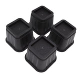 4 Sets Furniture Risers Rubber Antislip 4 Inch Bed Risers for Storage Desk Sofa Chair Washing Machine - Front View