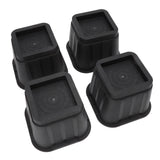 4 Sets Furniture Risers Rubber Antislip 4 Inch Bed Risers for Storage Desk Sofa Chair Washing Machine - Side View