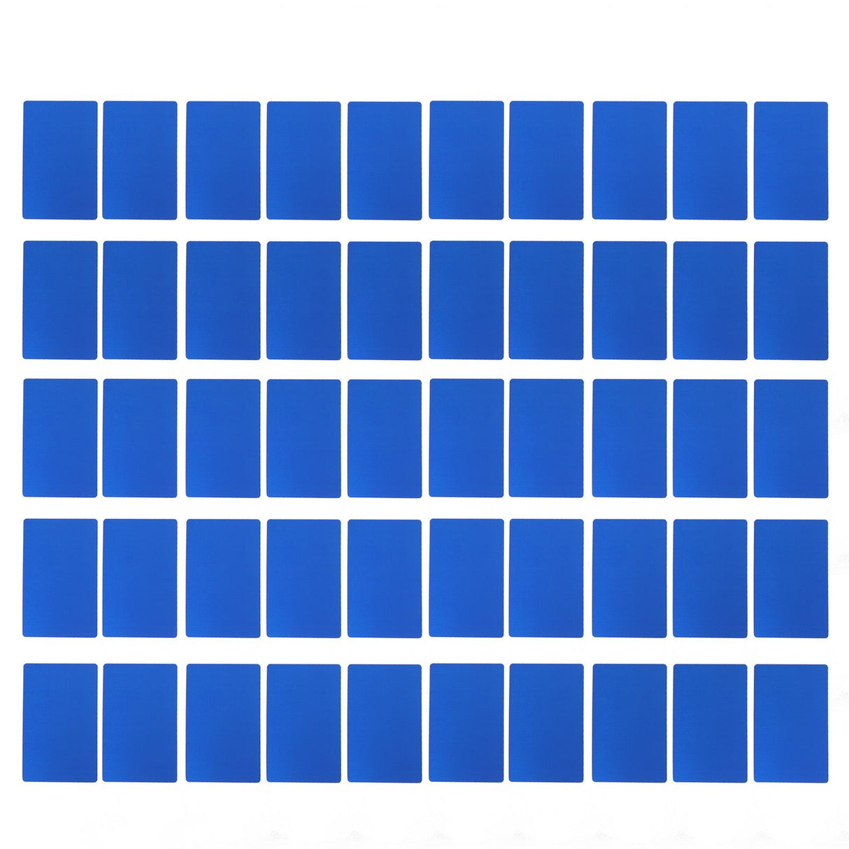 50PCS Business Name Card Laser Engraving Waterproof and Wear Resistant Aluminum Visiting Card for Company Blue