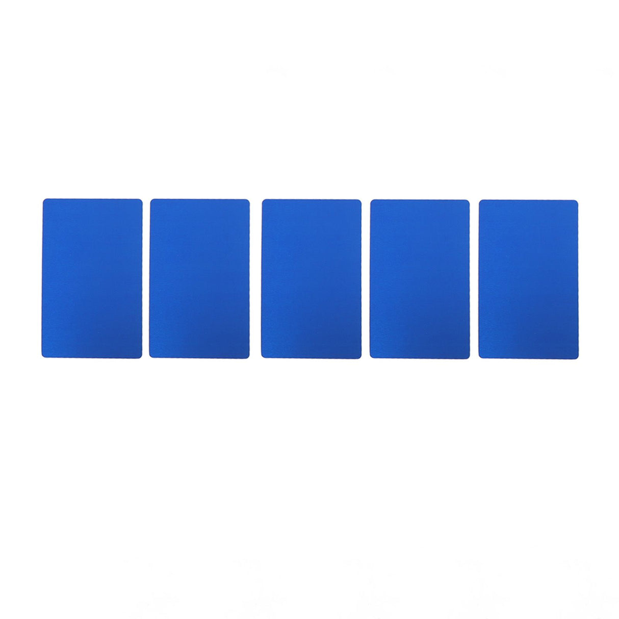 50PCS Business Name Card Laser Engraving Waterproof and Wear Resistant Aluminum Visiting Card for Company Blue