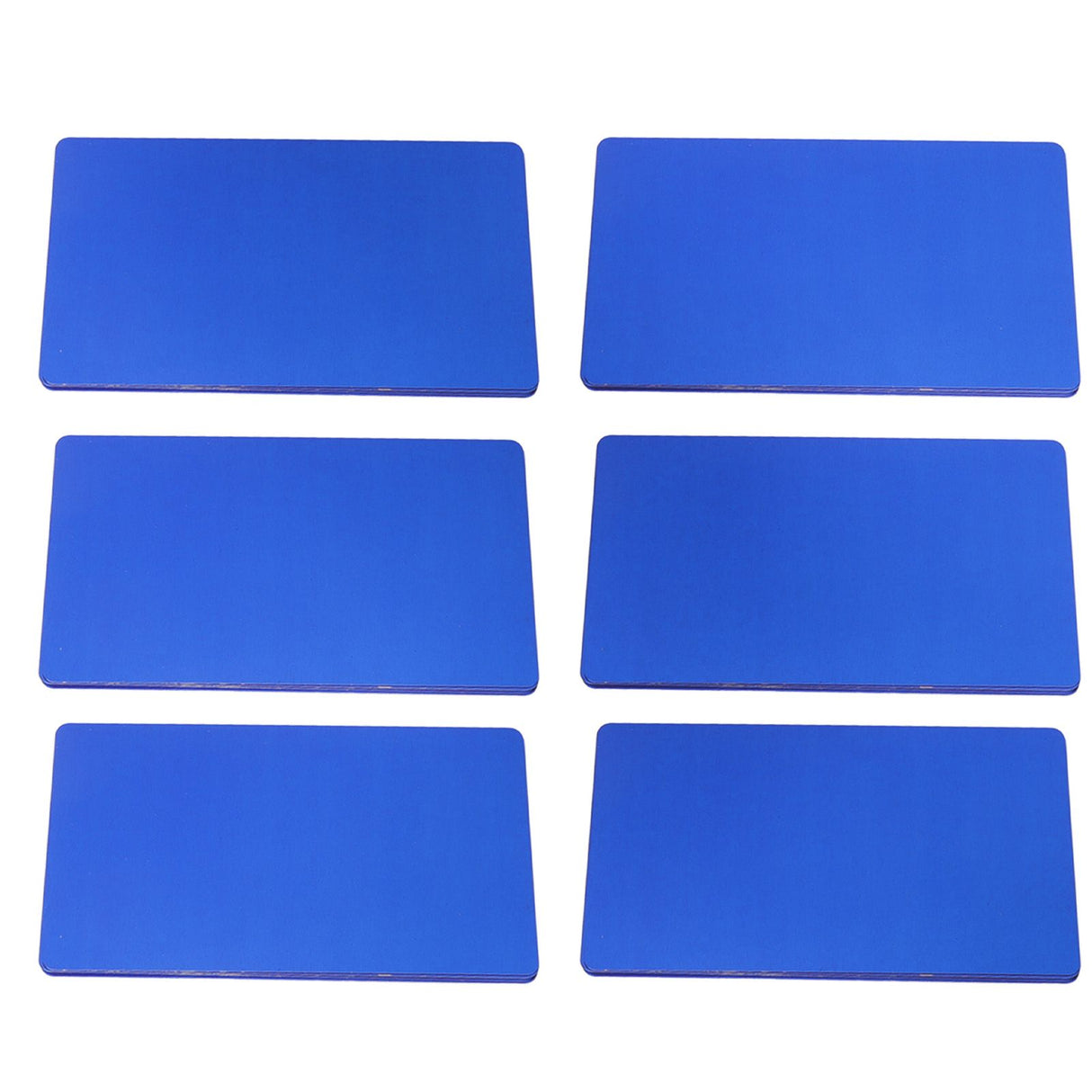 50PCS Business Name Card Laser Engraving Waterproof and Wear Resistant Aluminum Visiting Card for Company Blue