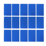 50PCS Business Name Card Laser Engraving Waterproof and Wear Resistant Aluminum Visiting Card for Company Blue - Rear View