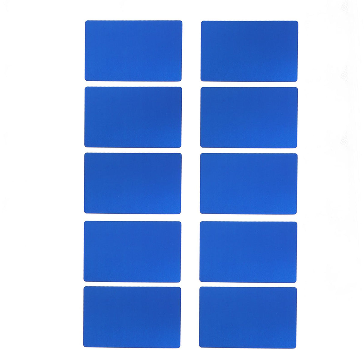 50PCS Business Name Card Laser Engraving Waterproof and Wear Resistant Aluminum Visiting Card for Company Blue