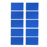 50PCS Business Name Card Laser Engraving Waterproof and Wear Resistant Aluminum Visiting Card for Company Blue