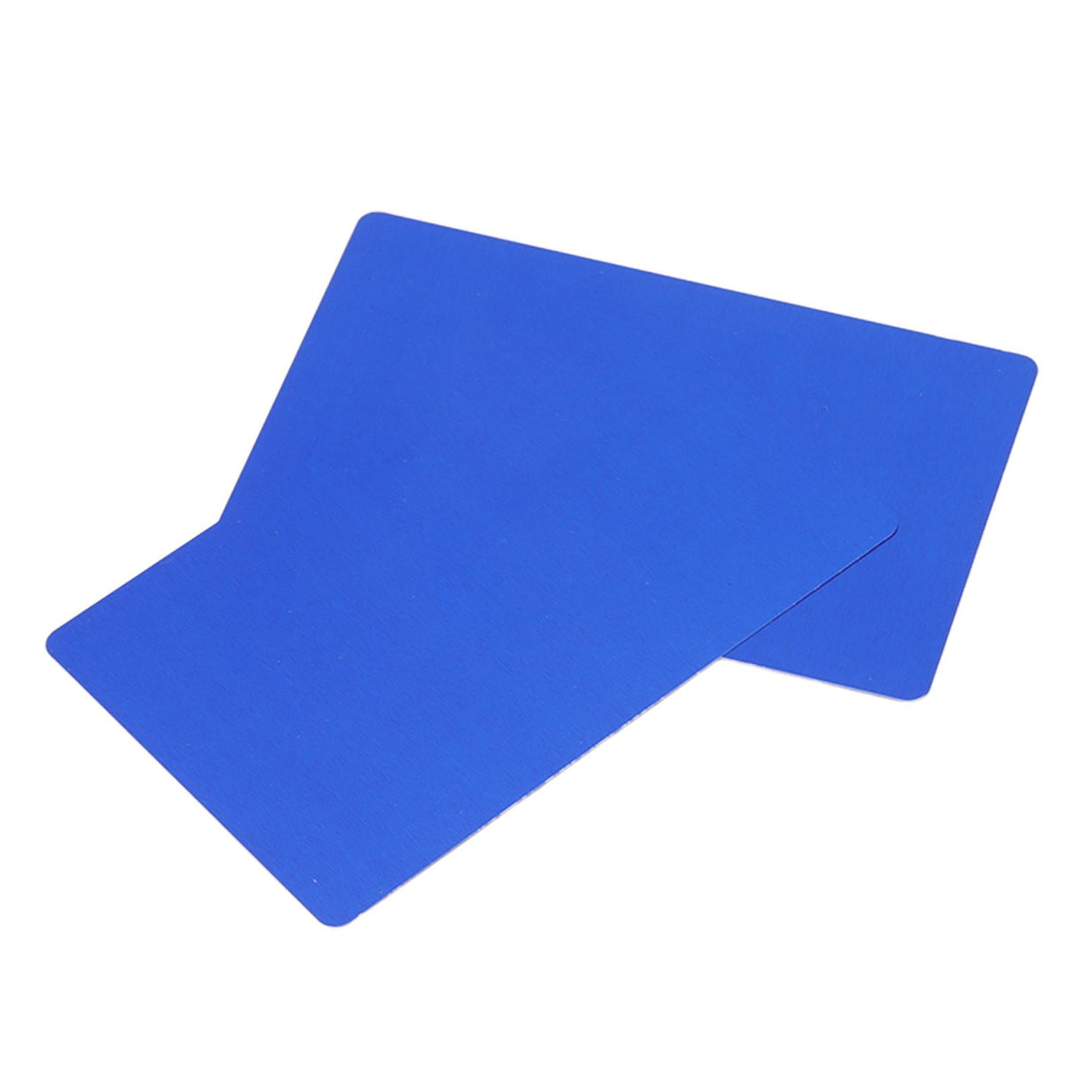 50PCS Business Name Card Laser Engraving Waterproof and Wear Resistant Aluminum Visiting Card for Company Blue